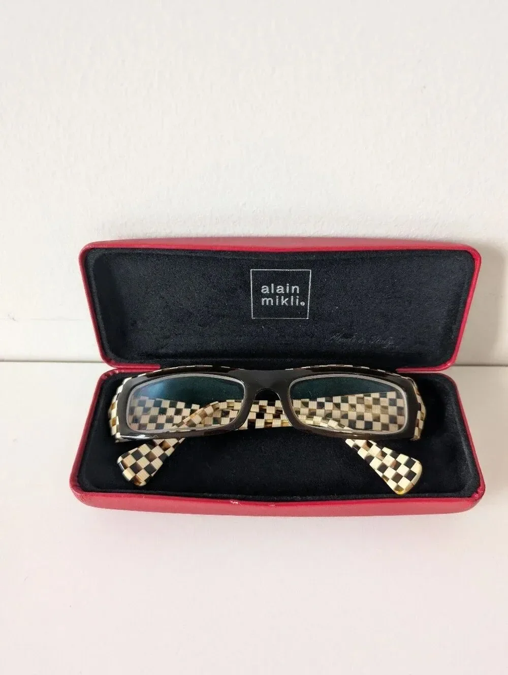 Alain Mikli Paris Checked Rectangular Handmade glasses Frames
